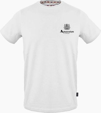Aquascutum Mens Regular Fit Crew Neck Short Sleeve T-Shirt - White - Size: 2X large