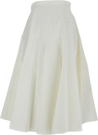 Mant&ugrave; White Classic Silhouette Skirt with Smooth Texture