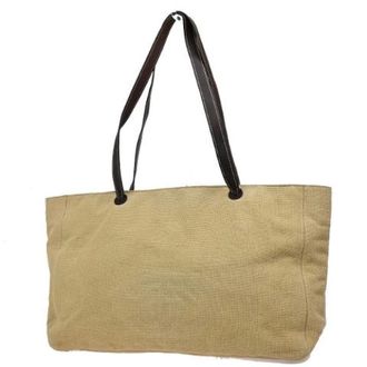 Chanel Pre-owned Tote Bags, female, Beige, Size: ONE SIZE Pre-owned Canvas Tote Bag
