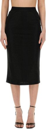 Versace Jeans Couture Black Embellished Midi Skirt