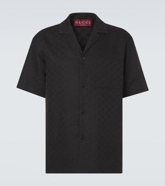 Gucci GG Canvas linen-blend bowling shirt
