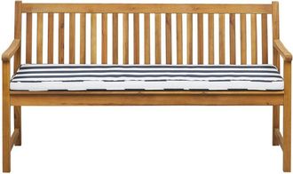 Beliani Garden Bench with Cushion VIVARA 160 cm Certified Acacia Wood Navy Blue