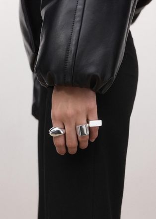 Mango Set 3 anelli combinati argento - Donna - M - MANGO