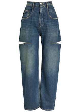 Maison Margiela Ripped Barrel-leg Jeans - Indigo - 44 (UK12 / M)