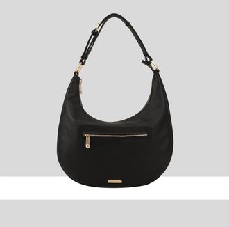 Paul Costelloe Womens Laila Leather Shoulder Bag - Black - One Size