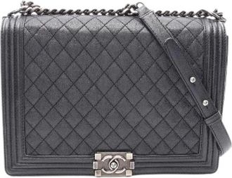 Chanel Pre-owned Boy Caviar Leather Shoulder Bag - Dames - Vintage Schoudertas - Zwart - ONE Size - Leer - Vintage