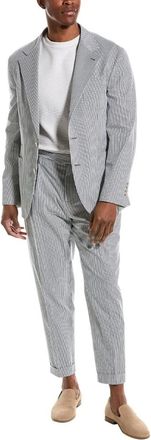 Brunello Cucinelli Kostuums, Heren, Blauw, L, Leer, Ms 437Ednt_C002 Suit