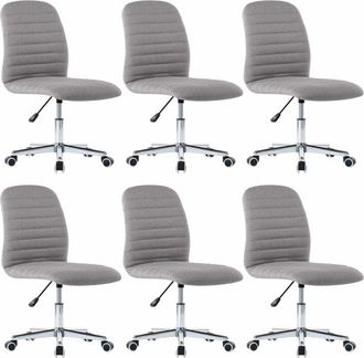 vidaXL Vidaxl - Sillas De Comedor 6 Unidades De Tela Gris Claro