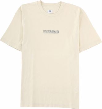 C.P. Company Beige Crew Neck T-Shirt