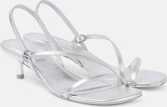 SIMKHAI Womens Cedonia Strappy Kitten Heel Sandal In Silver