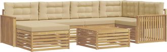 vidaXL Conjunto De Sof&aacute;s De Exterior 7 Uds. Y Beige Vidaxl