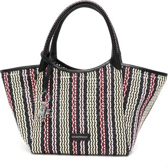 Emporio Armani Borsa tote con design a cesto - Nero