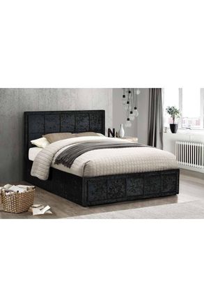 Birlea Fabric Ottoman Bed Frame Storage Hannover Gas Lift in Black | Size: Double