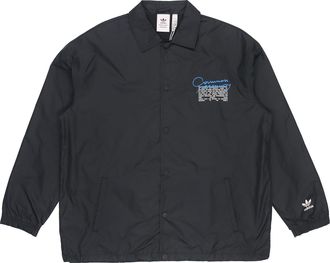 adidas Mens adidas originals C.M.P.COACH JKT Solid Color Lapel Sports Jacket Black H13510
