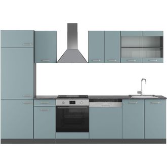 Vicco Mueble De Cocina R-line, Gris Azulado/antracita, 300 Cm, Et Antracita