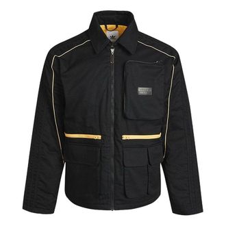 adidas Mens adidas originals Athleisure Casual Sports Lapel Padded Black Jacket GP1871