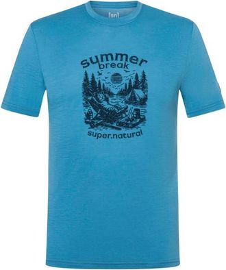 super.natural Summer Break Tee Merinoshirt f&uuml;r Herren | blau