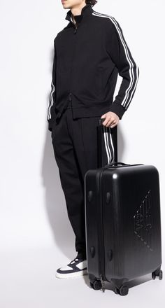 Emporio Armani Suitcase With Wheels, Mens, Black