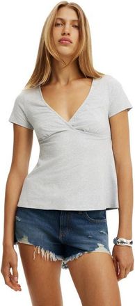 Cotton On Womens Lucy Babydoll Tee in Grey Marle at Nordstrom, Size Xx-Small