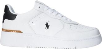 Polo Ralph Lauren Court Leren Trainer Schoenen - Heren - Sneakers - Wit - 44 EU - Leer - Schoenen