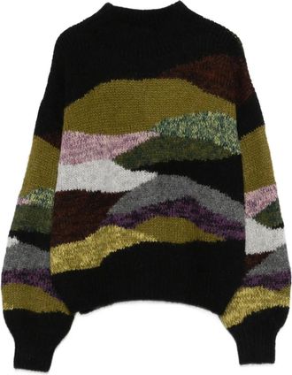 Antik Batik Maglione a fantasia - Nero