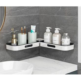 OEM Estanter&iacute;a De Pared Giratoria De Varios Niveles Para El Ba&ntilde;o: Organizador Flotante Para Champ&uacute;, Jab&oacute;n Y Accesorios De Ducha Sin Necesidad De Taladrar 