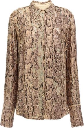 Dries Van Noten Celina Bis Shirt - Dames - Overhemden - Roze - XS - Pailletten - Overhemden