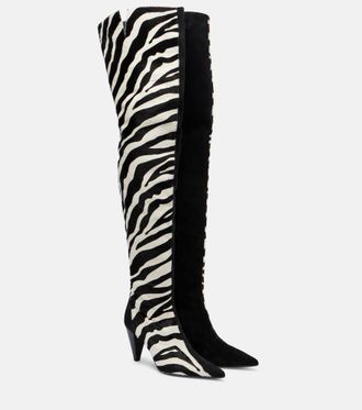 Khaite Harvey 85 calf hair over-the-knee boots