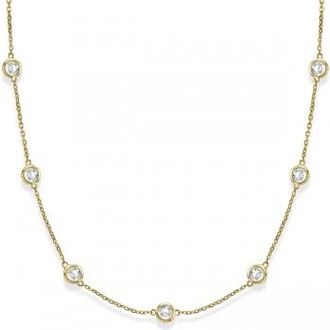 Allurez Lab Grown Diamonds By The Yard Station Necklace 14k Yellow Gold (3.50ct)
