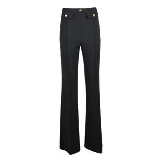Elisabetta Franchi Broeken, Dames, Zwart, XL, Polyester, Wijde broek
