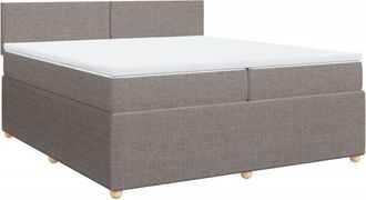 vidaXL Vidaxl - Cama Box Spring Con Colch&oacute;n Tela Gris Taupe 200x200 Cm