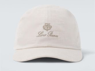 Loro Piana Cappello da baseball in lino con logo