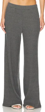 Velvet Colleen Ribbed Pant In Charcoal