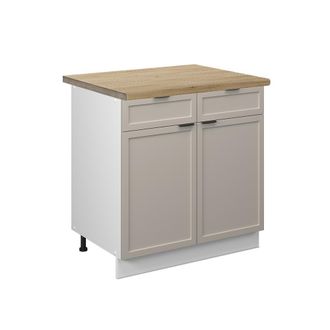 Vicco Mueble Bajo De Cocina Fame-line, Grisbeige, 80 Cm, Et Roble, Vicco