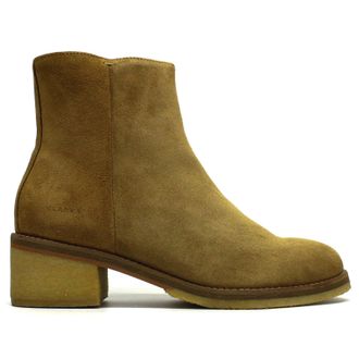 Clarks Amara Crepe Suede Womens Ankle Boots - Tan - Size:UK 6
