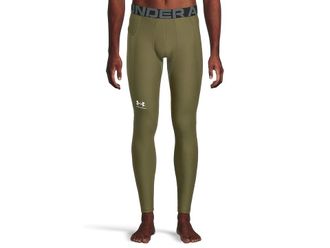 Under Armour HeatGear Armour Leggings Mens Casual Pants Marine OD Green/White : SM, Polyester/Elastane