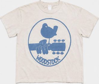 MadeWorn Womens Woodstock Far Out Crop Top In Pearled Ivory