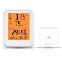 OEM Term&oacute;metro Higr&oacute;metro Con Sensor Exterior, Medici&oacute;n De Temperatura Y Humedad Interior Y Exterior De Alta Precisi&oacute;n, Color Blanco - Crezuo