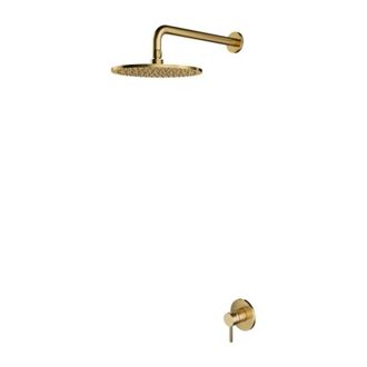 Omnires Omnires Y - Conjunto De Grifo Empotrado Para Ducha Y Ducha Superior, Con Cuerpo, Di&aacute;metro 25 Cm, Oro Cepillado Sysy36glb