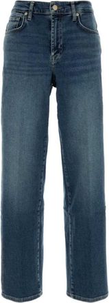 7 For All Mankind Blue Straight High Rise Jeans