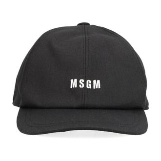 Msgm Baseballpet met Geborduurd Logo - Heren - Petten - Zwart - ONE Size - Accessoires