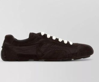 Prada suede leather low-top sneakers