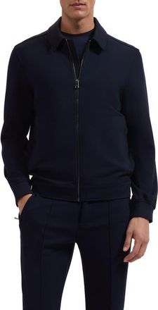 Bugatchi Soft Touch Blouson Knit Jacket in Navy at Nordstrom, Size Xx-Large
