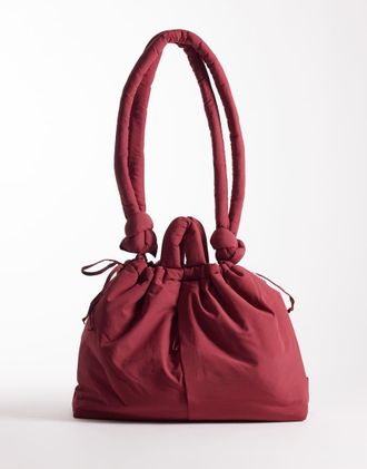 &Ouml;lend Ona - Borsa grande a tracolla multiposizione rosso ciliegia in nylon morbido