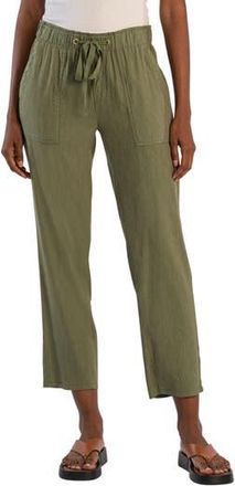Kut from the Kloth Rosalie Linen Blend Drawstring Ankle Pants in Fern at Nordstrom Rack, Size X-Large
