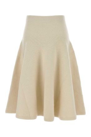 Alaia Womens Ivory Stretch Cashmere Blend Skirt Blanc Naturel Gonne
