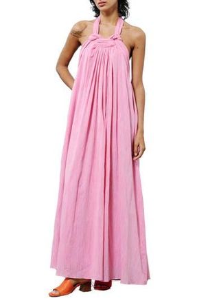 FRNCH Nouhad Knotted Cotton Maxi Sundress in Rose at Nordstrom Rack, Size X-Small