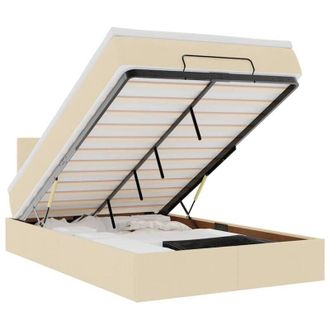 vidaXL Cama Otomana Con Colch&oacute;n De Tela Color Crema 140x190 Cm Vidaxl