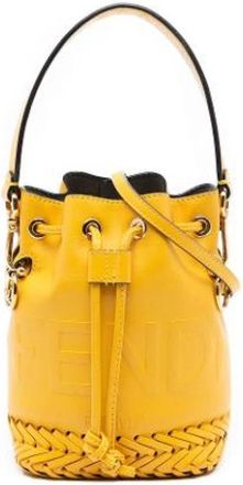 Fendi Pre-owned Bucket Bags, female, Yellow, Size: ONE SIZE Pre-owned Leather Bucket Bag