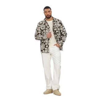 Anerkjendt Overhemden, Heren, Groen, M, Katoen, Akoscar Flower Jacq Overshirt